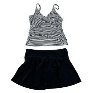 Christina Swimwear | Women's Tankini 2 Piece Set | Black & White | Various Sizes